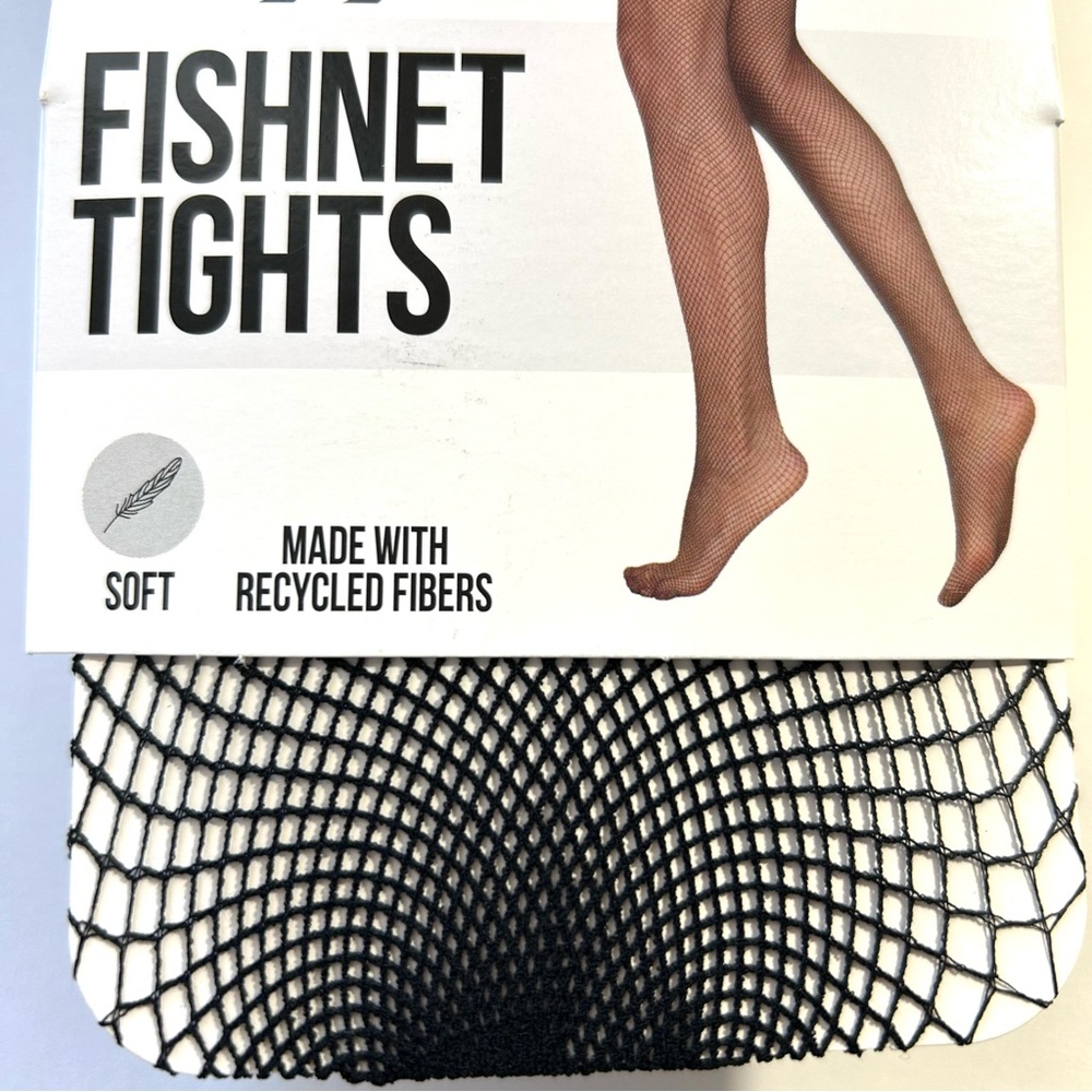 NWT L'eggs Fishnet Sheer Black Tights, S/M, 1.0 pr - Picture 3 of 7